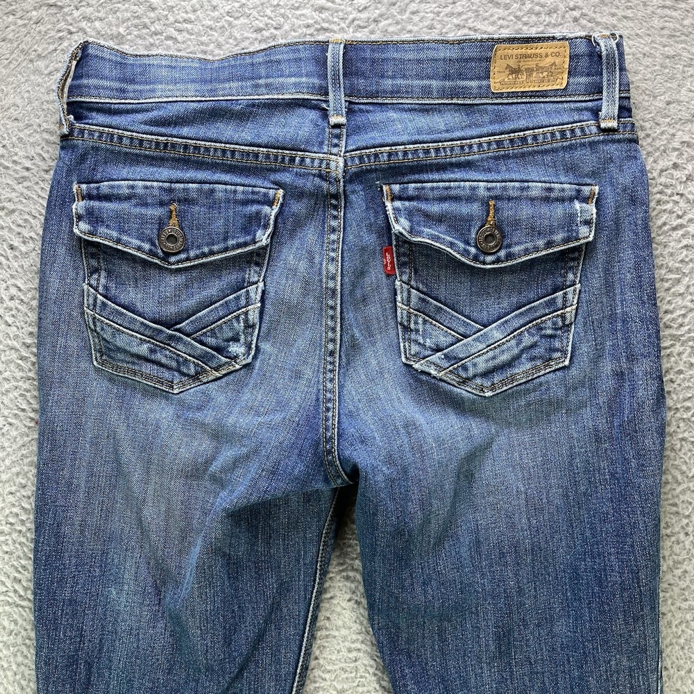 Levi's Jeans Womens 28x30 Blue 525 Perfect Waist Boot Cut Flap Pockets Denim - Picture 3 of 12